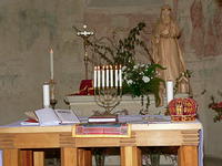 Oltář připravený na řecko-katolickou bohoslužbu
