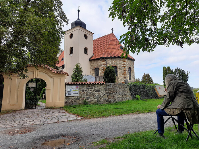 Malovn kostela na Levm Hradci