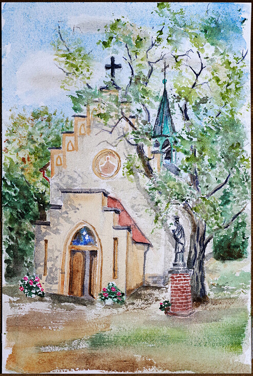 Obrzek kostela v Roztokch