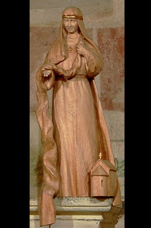 Levý Hradec, socha sv. Ludmily od sestry Zdislavy