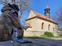Malov�n� kostela ve Svrkyni